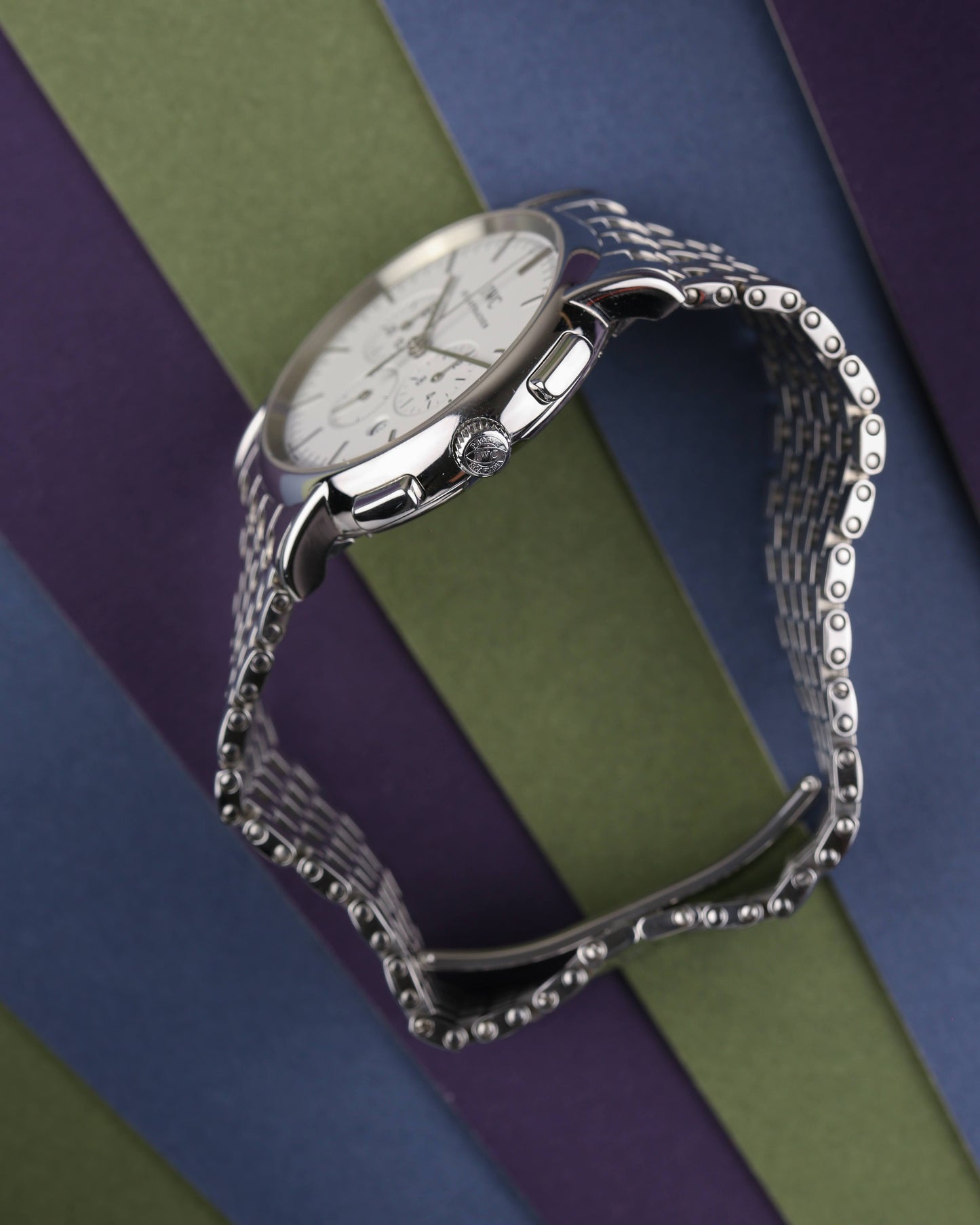 IWC Portofino Chronograph IW3724-03 MecaQuartz Steel Bracelet Serviced