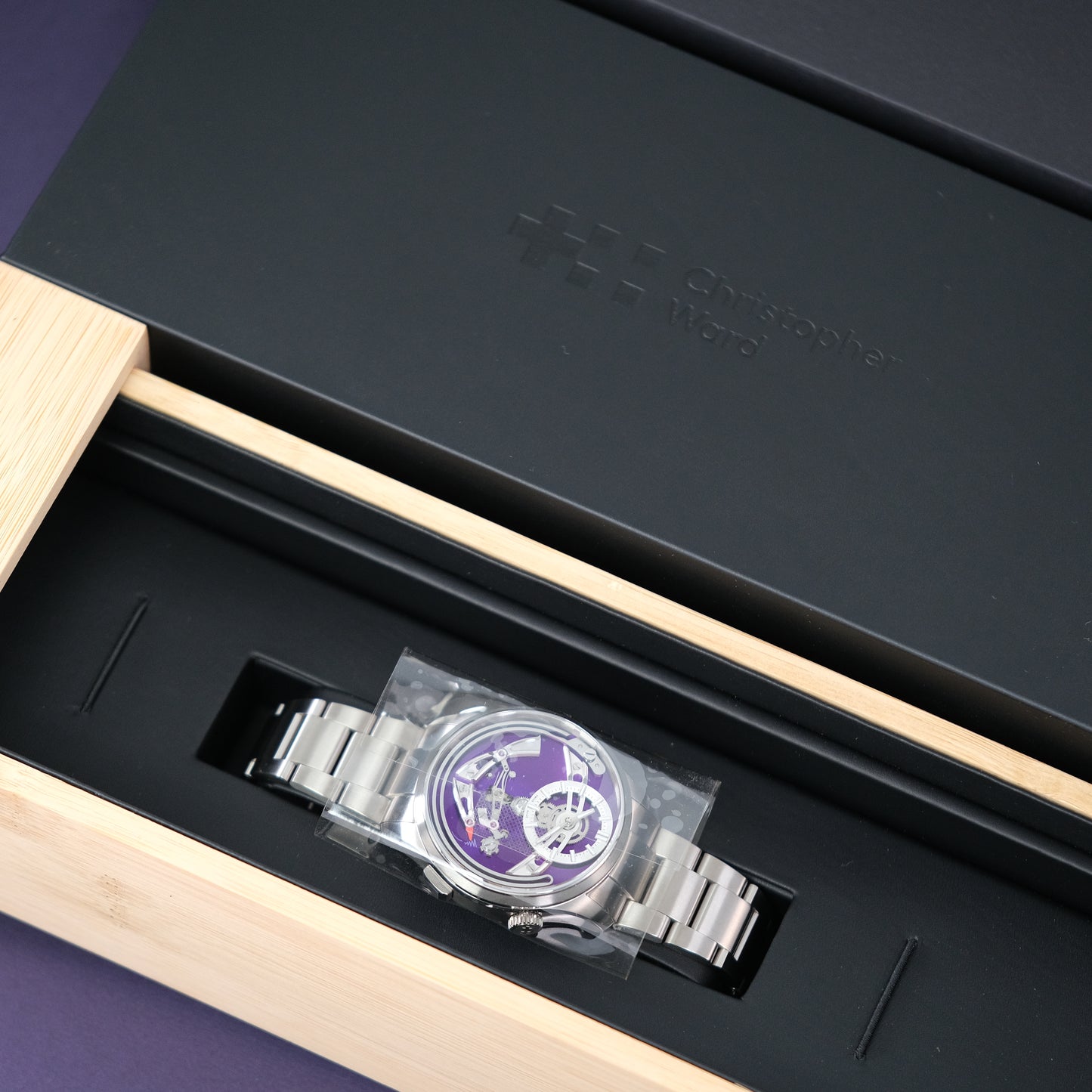 Christopher Ward C1 Bel Canto Viola Purple Sonnerie au Passage Titanium Bracelet