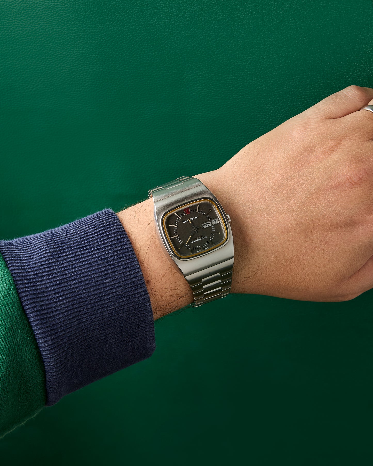 Omega Constellation Ref. 196.0016 Day-Date Slate Grey Dial Megaquartz 32 KHz