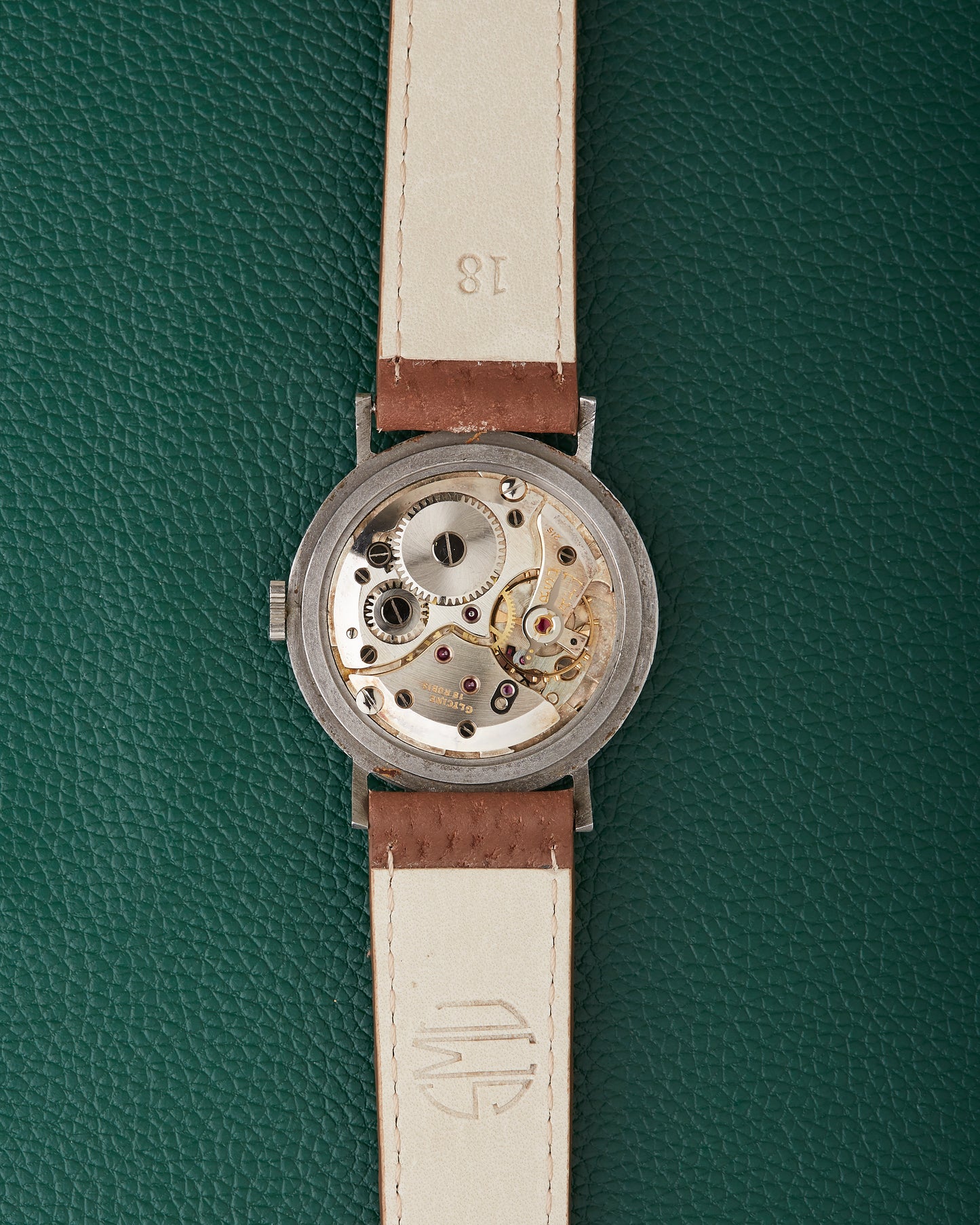 Glycine Bienne Geneve Art Deco Dial Stainless Steel Vintage