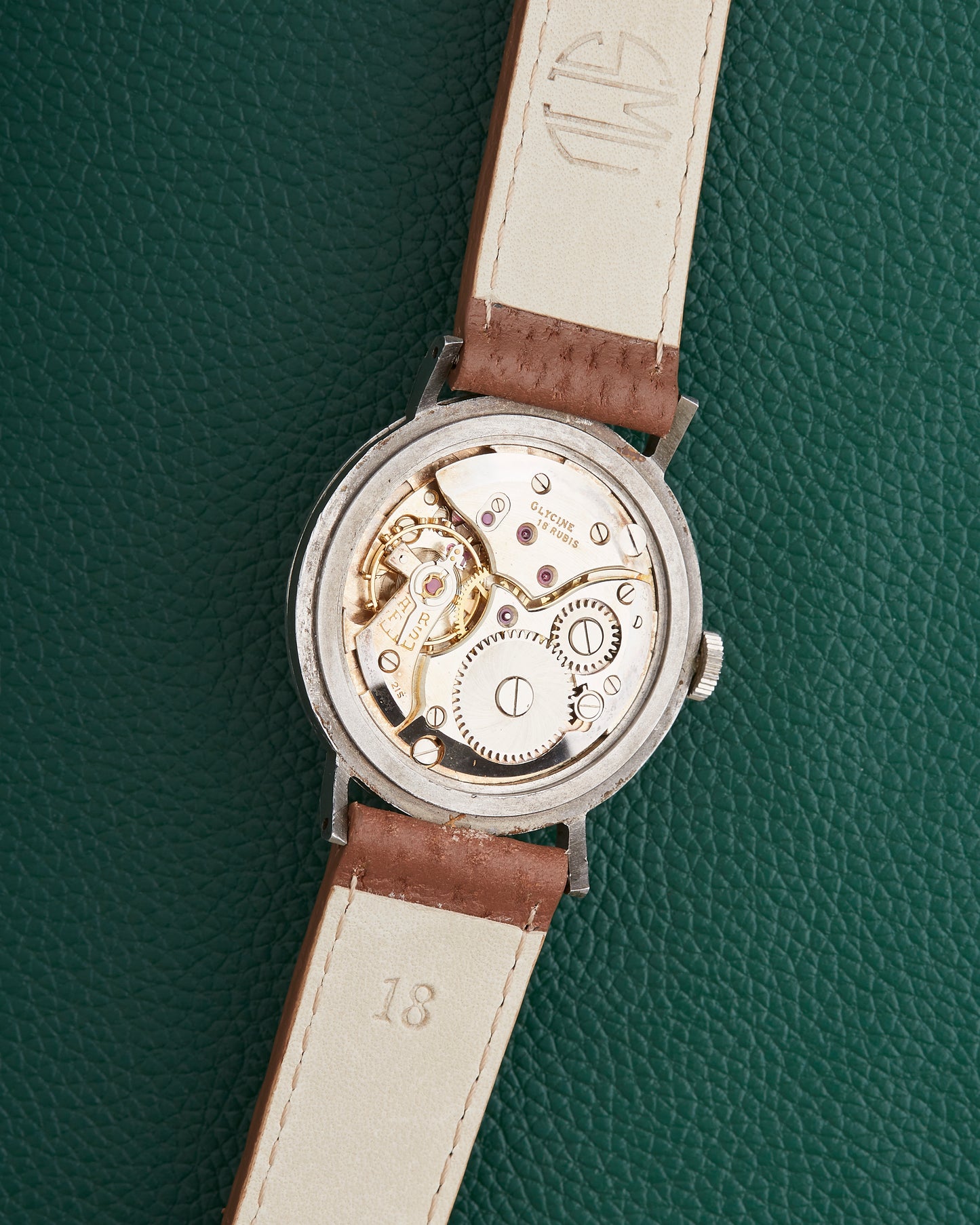 Glycine Bienne Geneve Art Deco Dial Stainless Steel Vintage