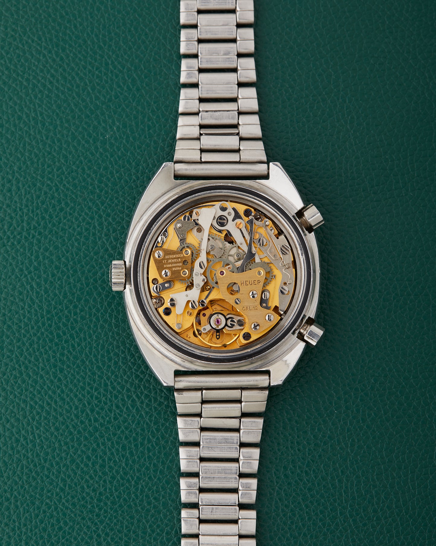 Heuer Autavia 11630 P Decompression Bezel Vintage Chocolate Dial