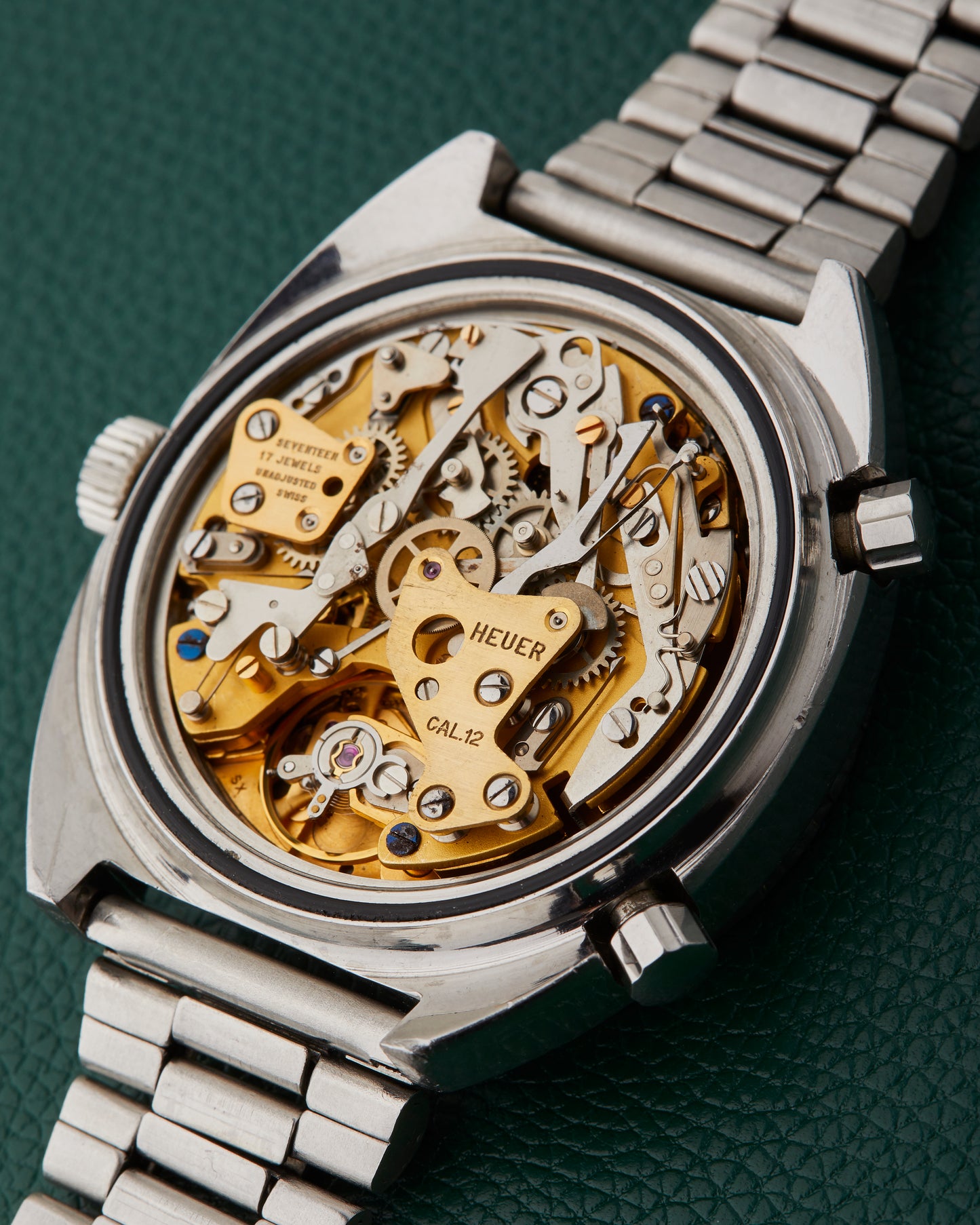 Heuer Autavia 11630 P Decompression Bezel Vintage Chocolate Dial