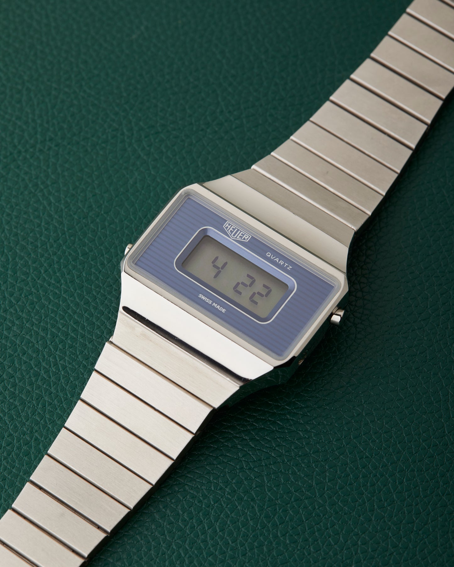 Heuer 941.287 Quartz NOS Digital LCD Vintage Steel Watch Nov 1976