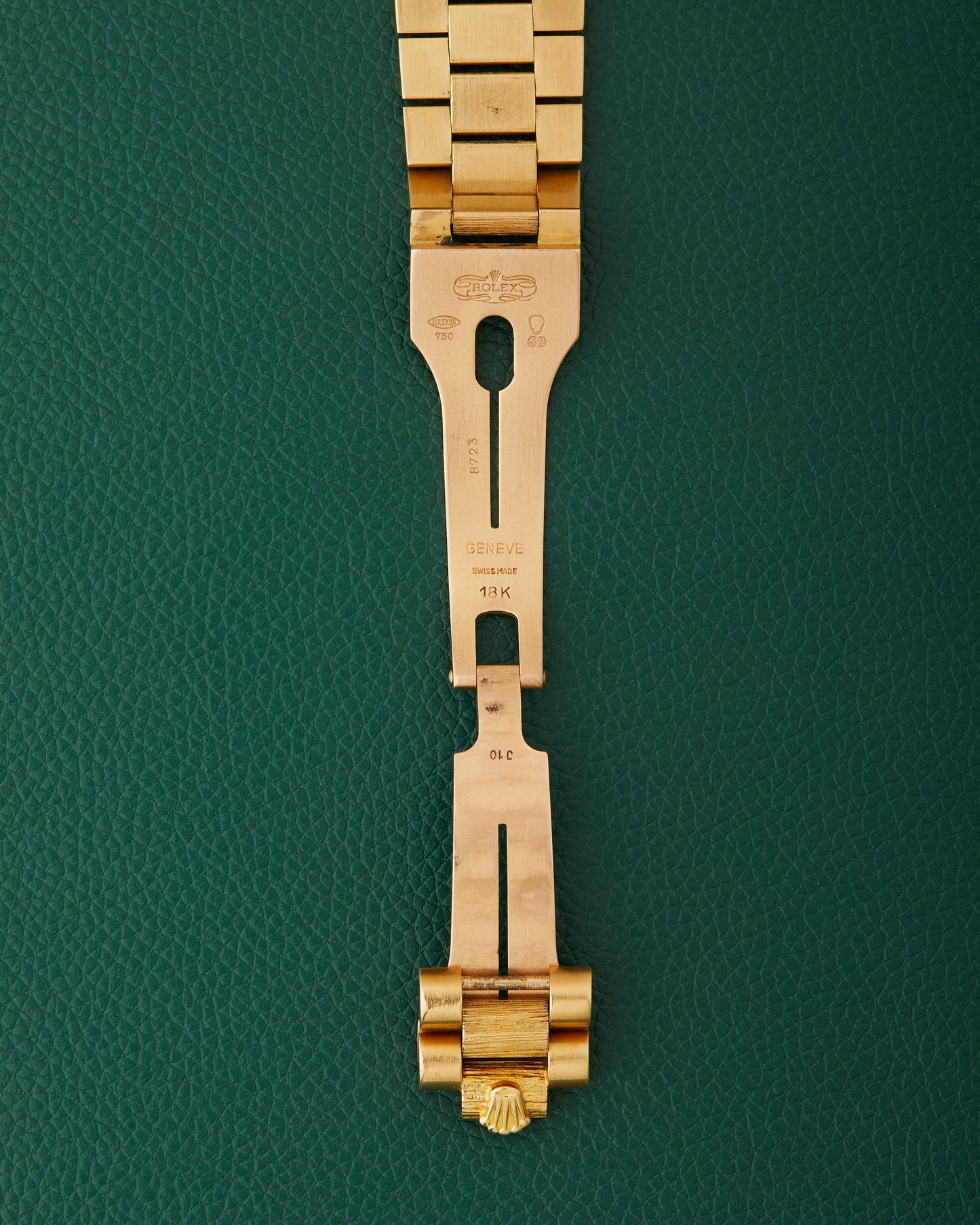 Rolex Day-Date 18078 Bark 18k Yellow Gold Bracelet Blue Dial 1985