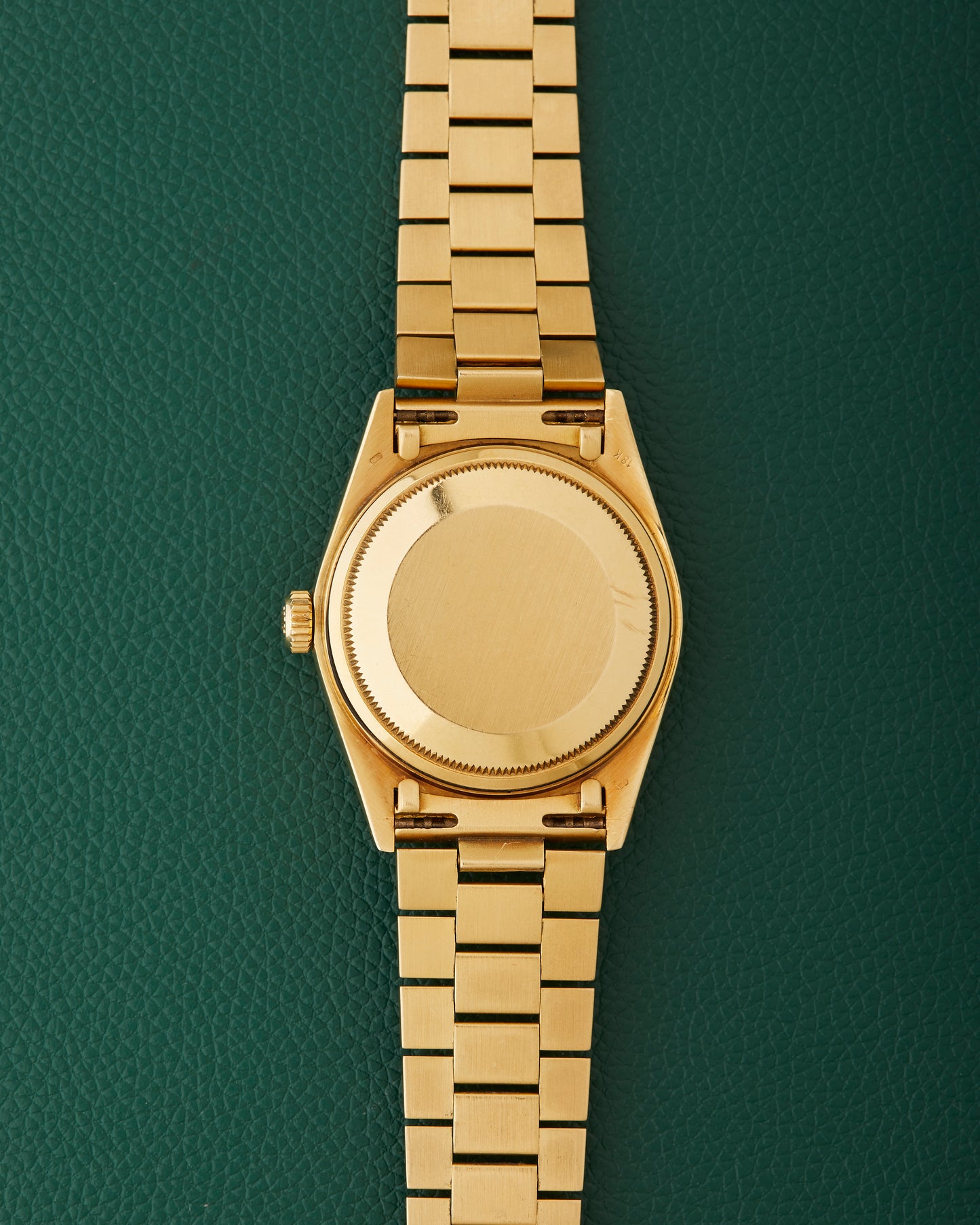 Rolex Day-Date 18078 Bark 18k Yellow Gold Bracelet Blue Dial 1985
