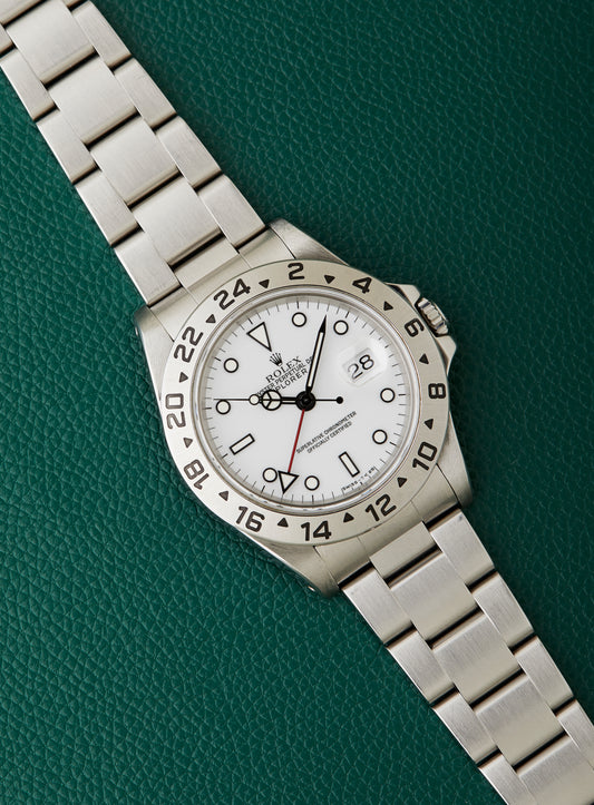 Rolex Explorer II 16570 X Serial 1991 Oyster Bracelet Polar White Dial