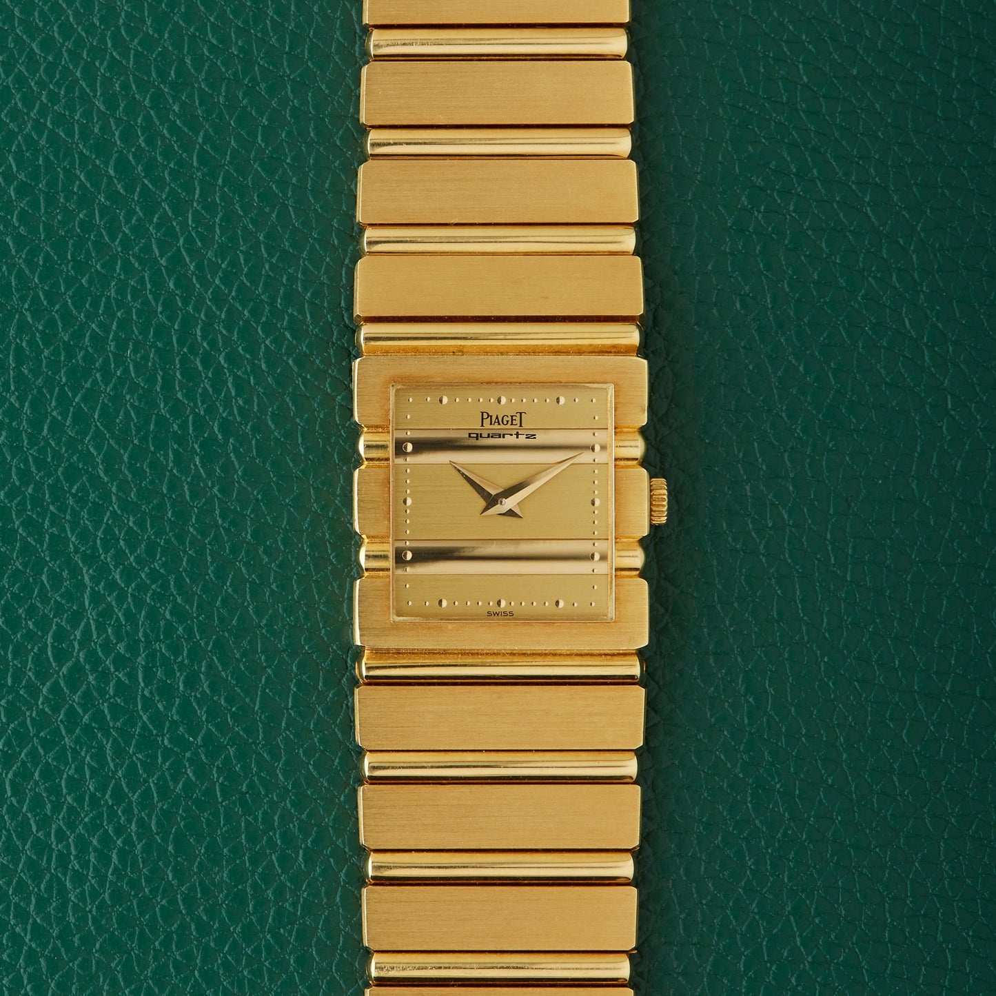 Piaget Polo 8131 C701 Square 18k Gold Integrated Bracelet Watch