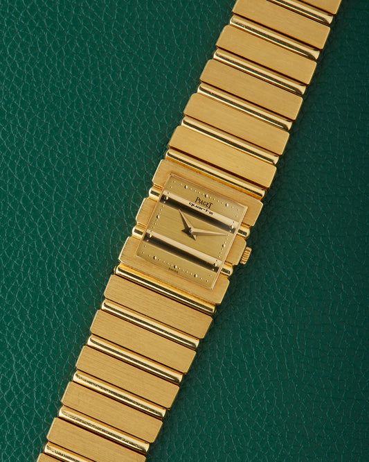 Piaget Polo 8131 C701 Square 18k Gold Integrated Bracelet Watch