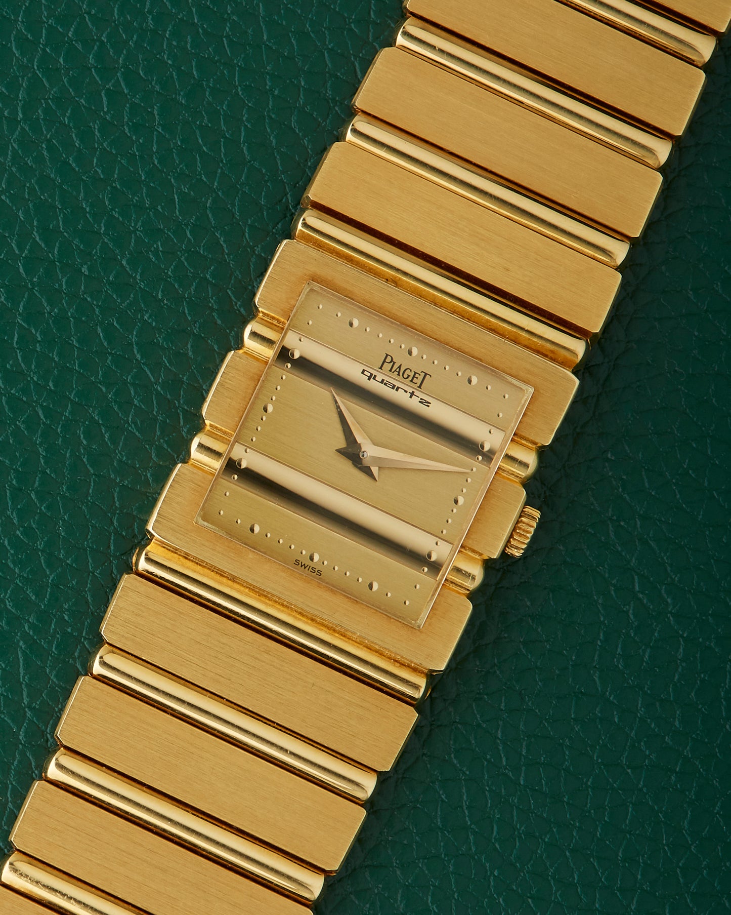 Piaget Polo 8131 C701 Square 18k Gold Integrated Bracelet Watch