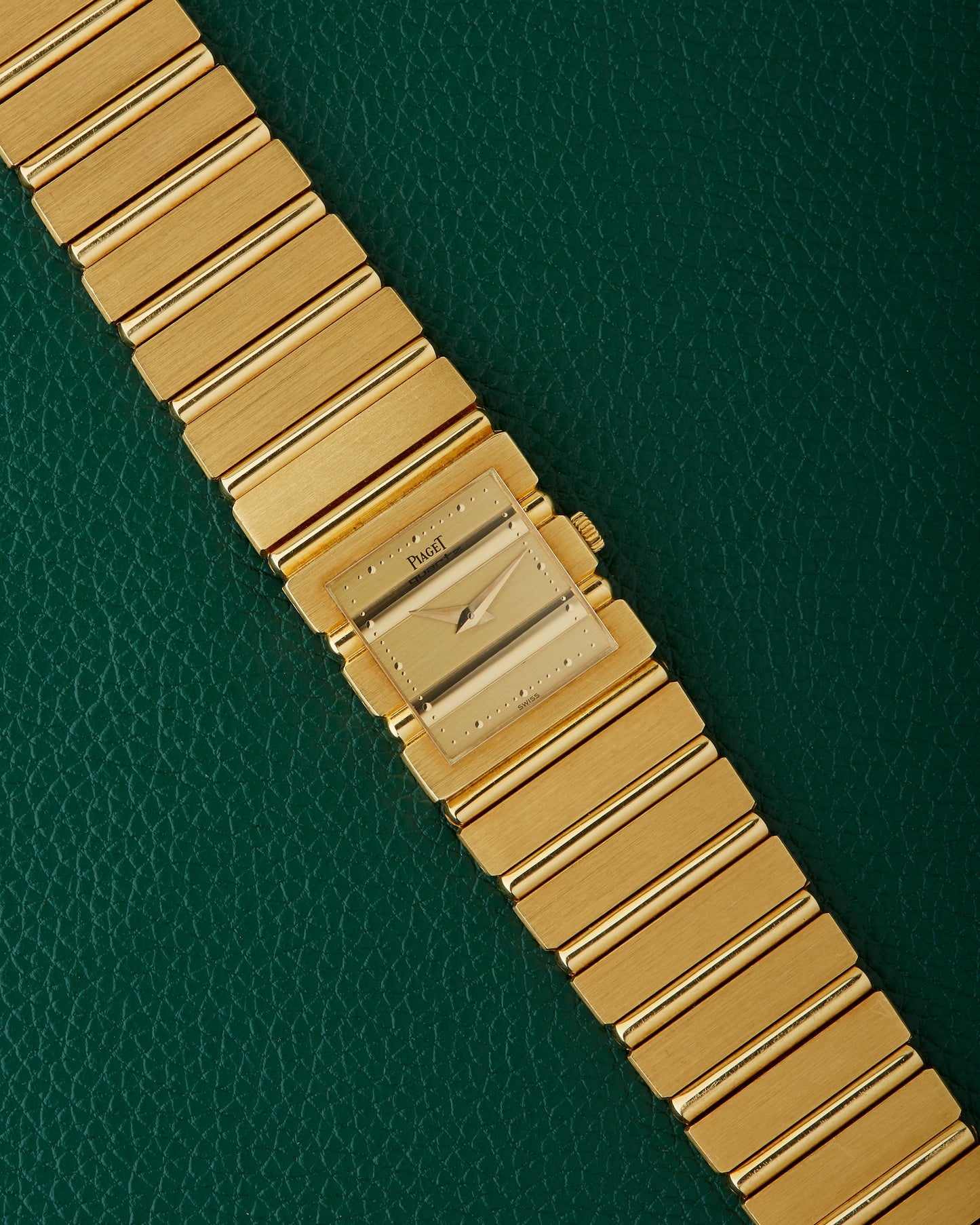 Piaget Polo 8131 C701 Square 18k Gold Integrated Bracelet Watch