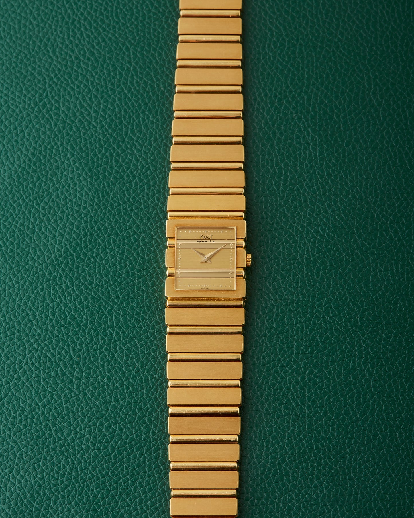 Piaget Polo 8131 C701 Square 18k Gold Integrated Bracelet Watch