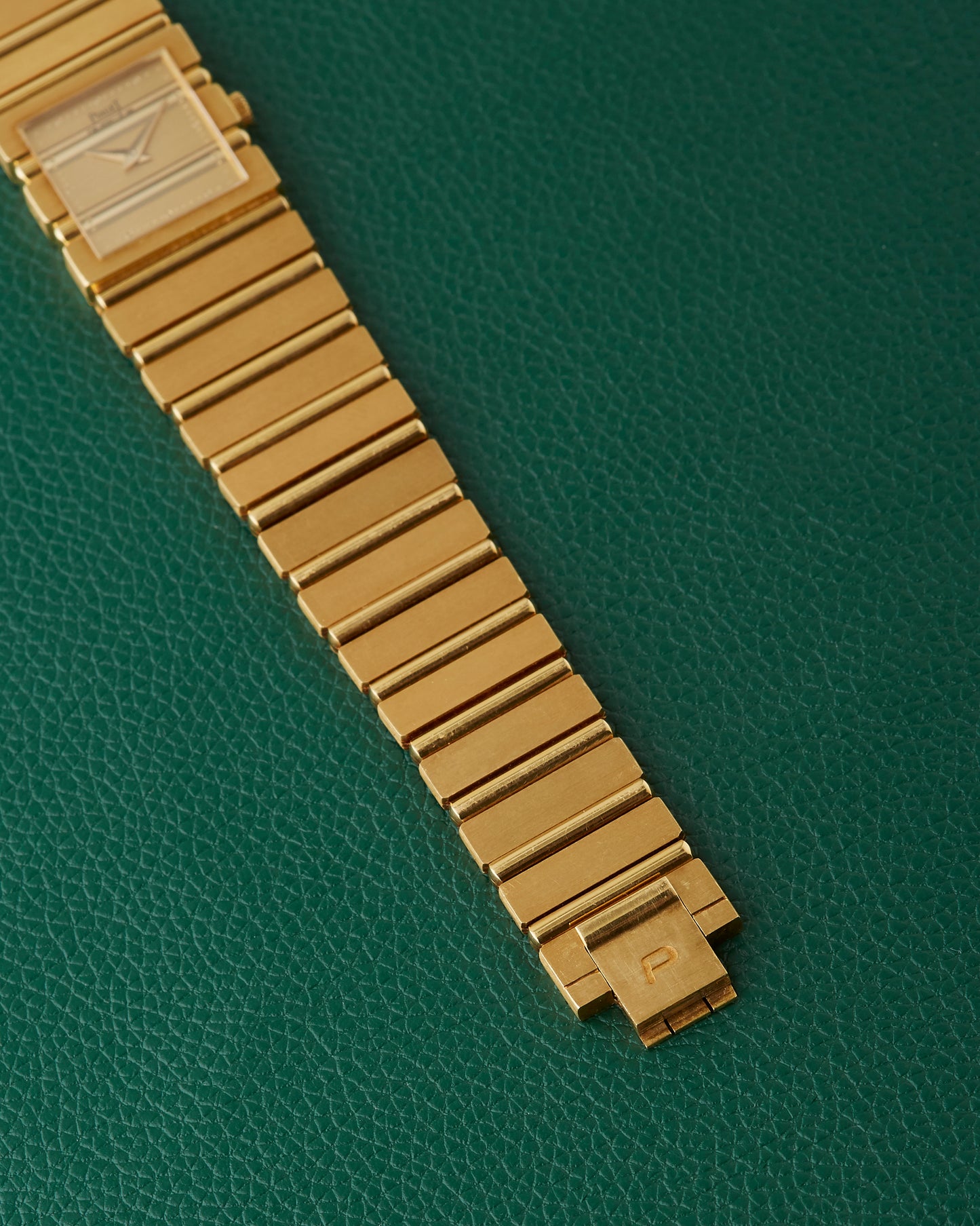 Piaget Polo 8131 C701 Square 18k Gold Integrated Bracelet Watch