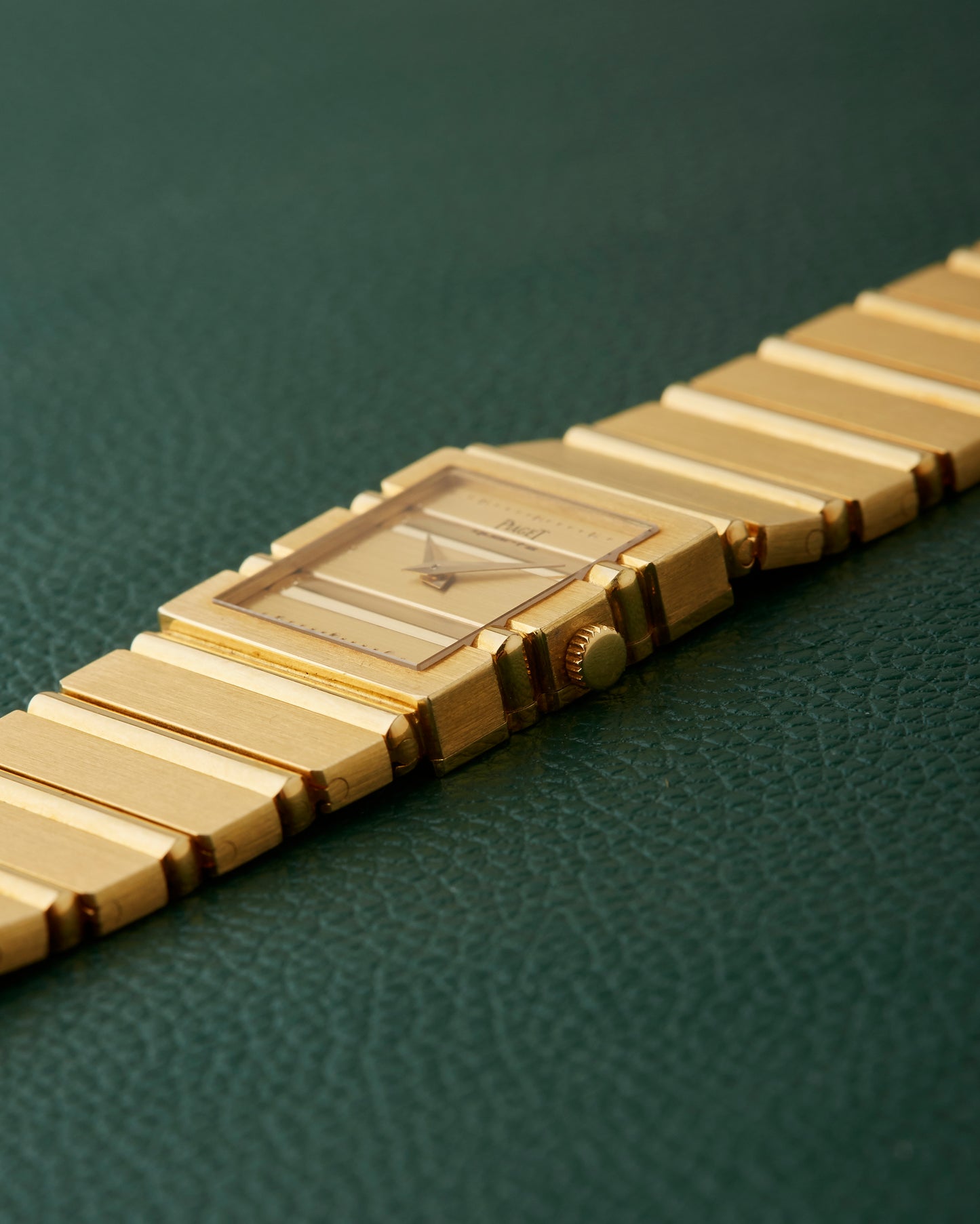 Piaget Polo 8131 C701 Square 18k Gold Integrated Bracelet Watch