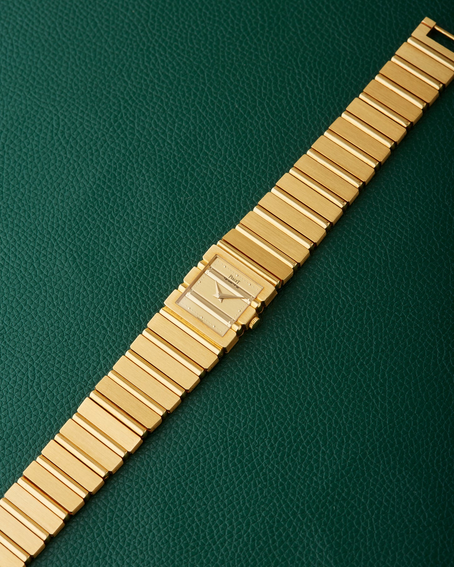 Piaget Polo 8131 C701 Square 18k Gold Integrated Bracelet Watch