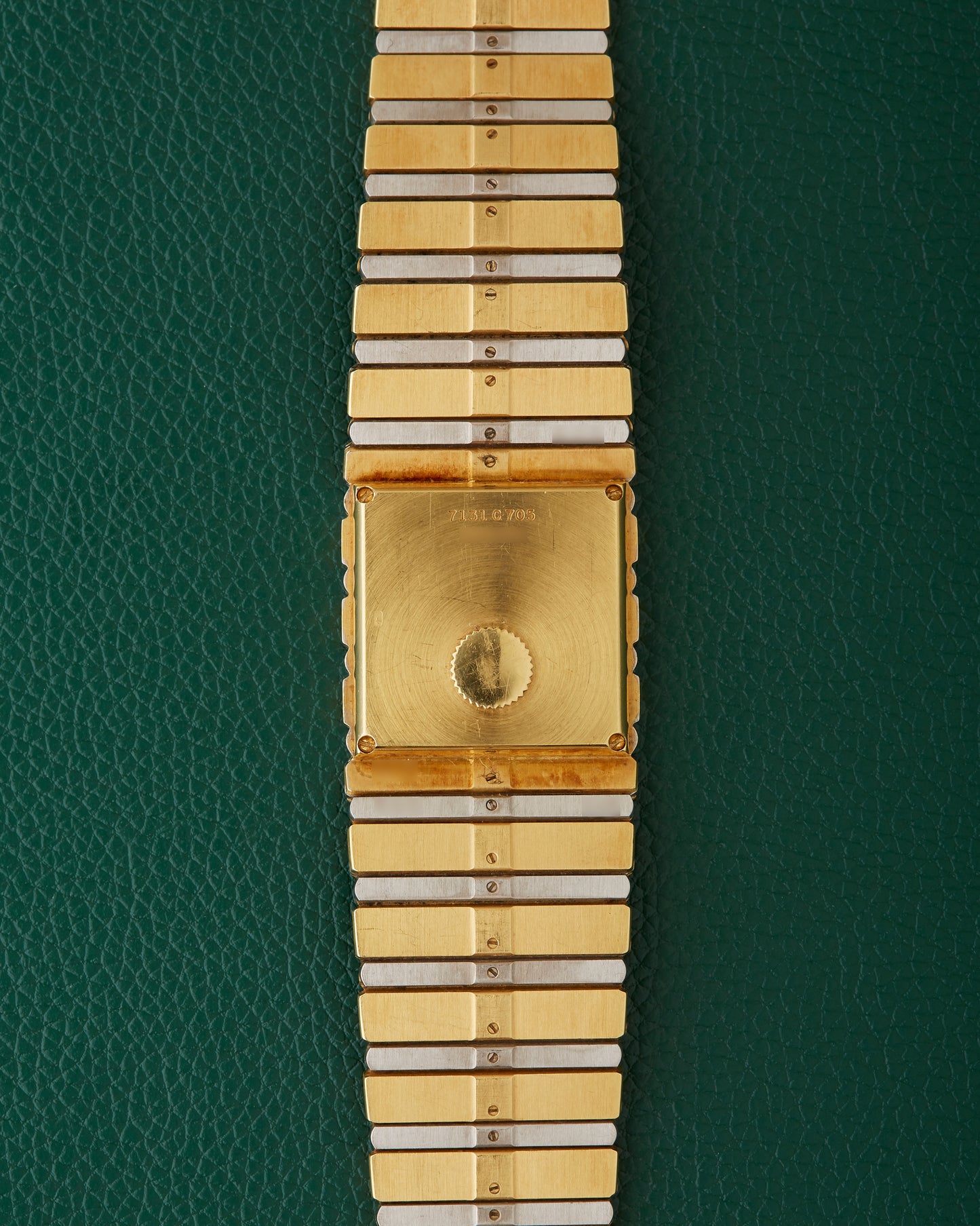 Piaget Polo 7131 C705 Square Jumbo 18k Gold Diamonds Onyx Dial