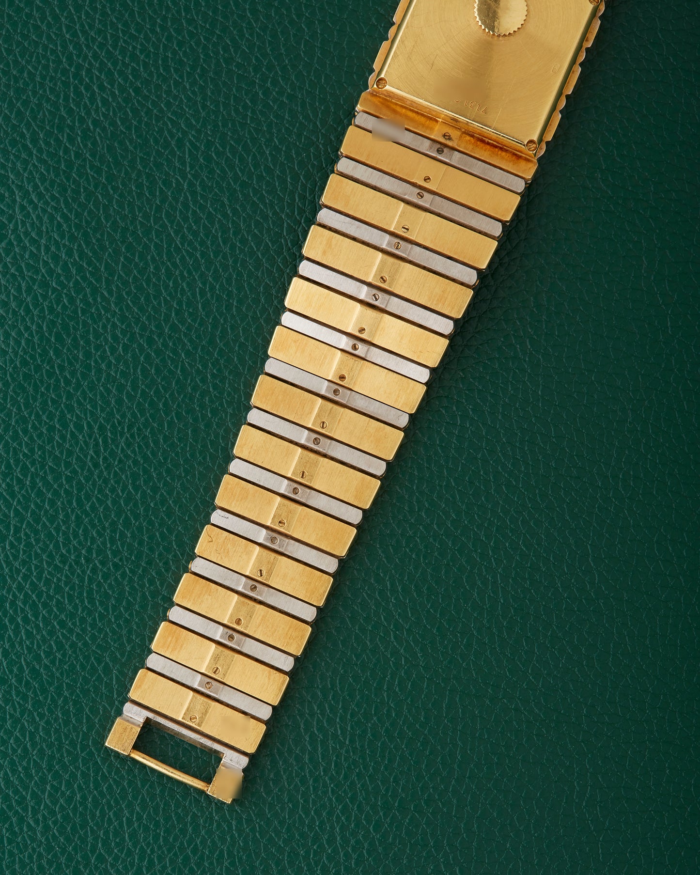 Piaget Polo 7131 C705 Square Jumbo 18k Gold Diamonds Onyx Dial