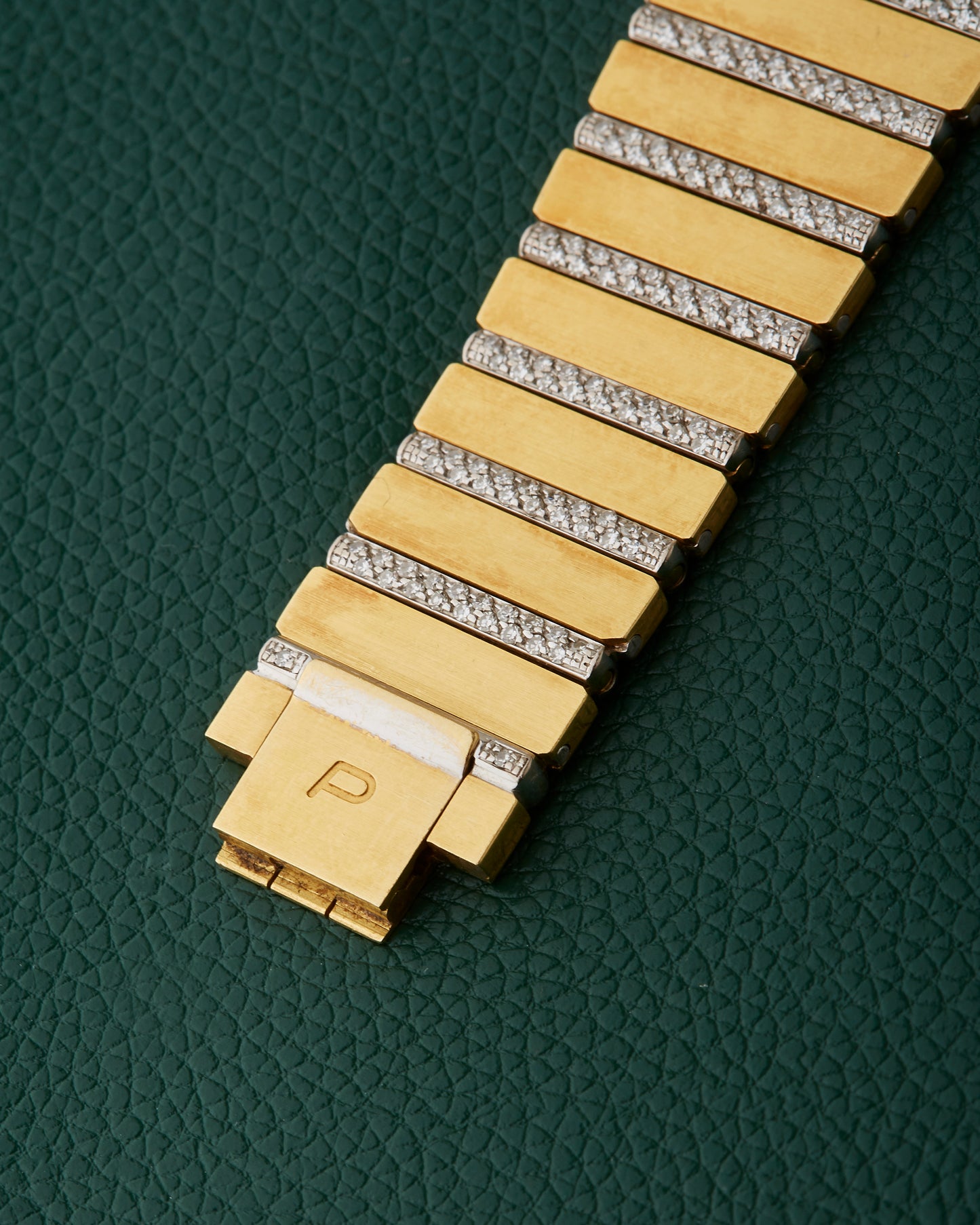 Piaget Polo 7131 C705 Square Jumbo 18k Gold Diamonds Onyx Dial