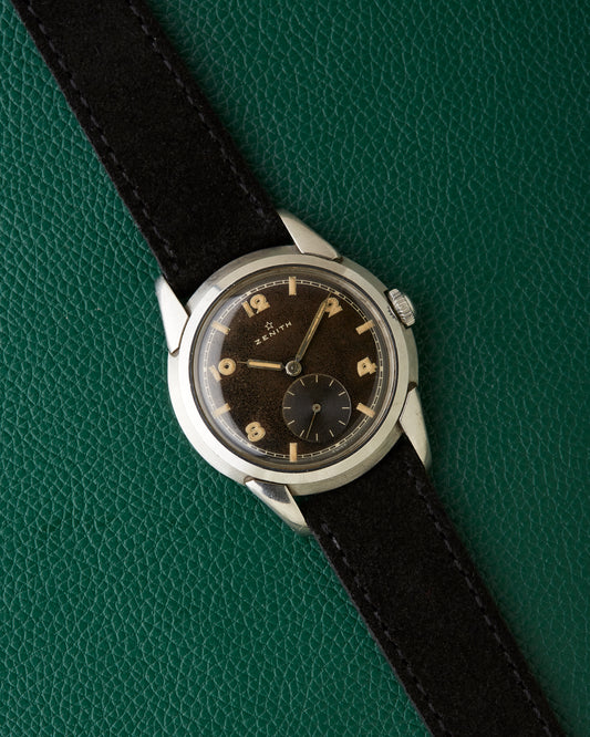 Zenith Dark Chocolate Tropical Dial 1945 Vintage Manual Winding Cal.106 P-6