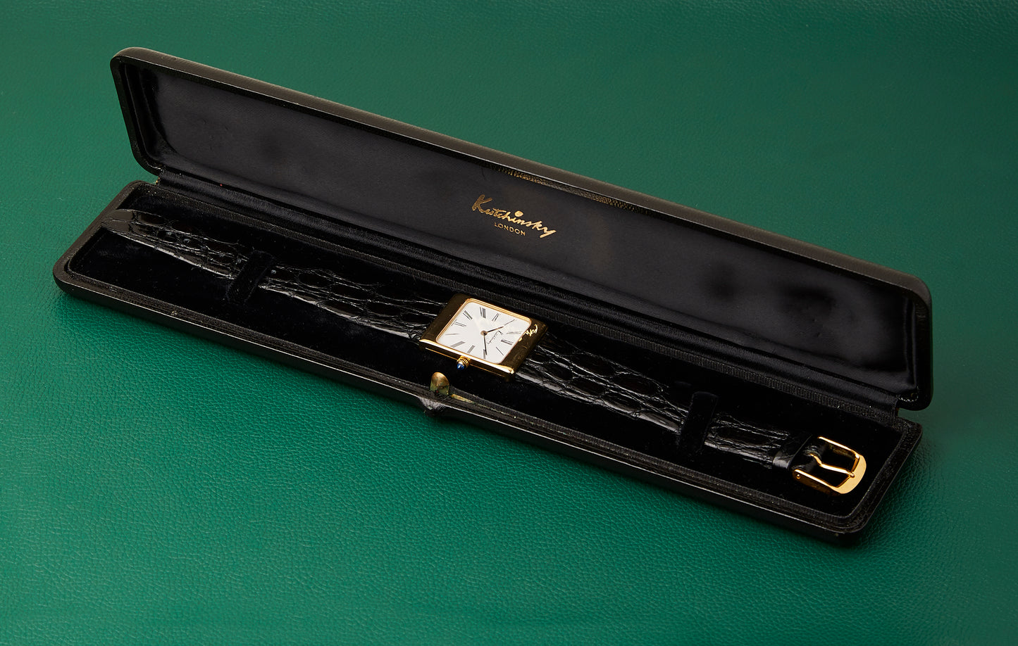Kutchinsky by Chopard LUC 18K Yellow Gold Tank Ref. 2084 Box