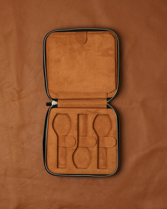 Hodinkee Ultra Slim 6 Watch Case In Black Leather