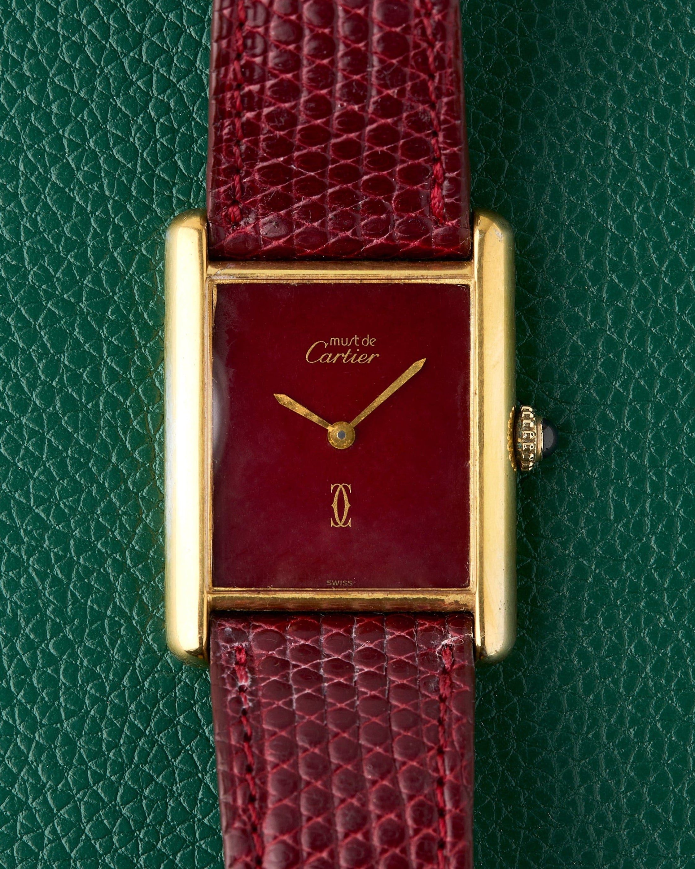 Cartier Tank Must de Cartier Rouge Burgundy Dial Manual Wind