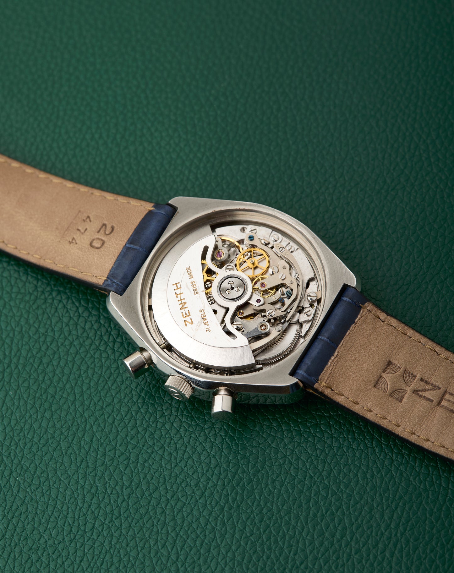 Zenith A788 El Primero Blue Dial Vintage Steel Chronograph