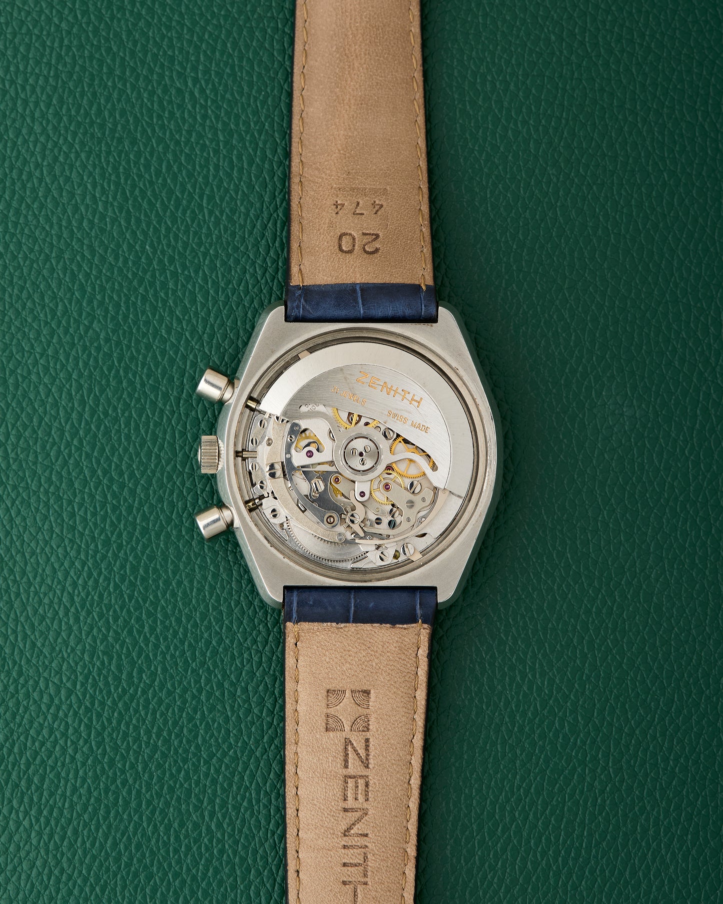 Zenith A788 El Primero Blue Dial Vintage Steel Chronograph