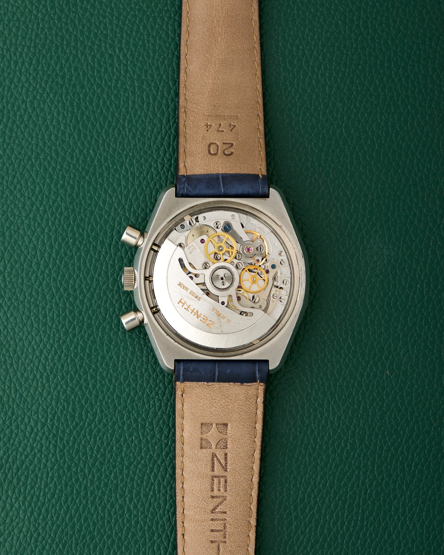 Zenith A788 El Primero Blue Dial Vintage Steel Chronograph
