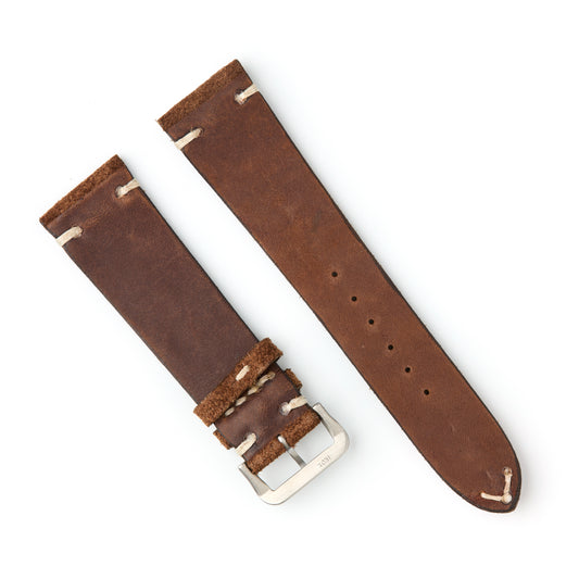 Hatchling Vintage Inspired Watch Strap Band Brown 22mm
