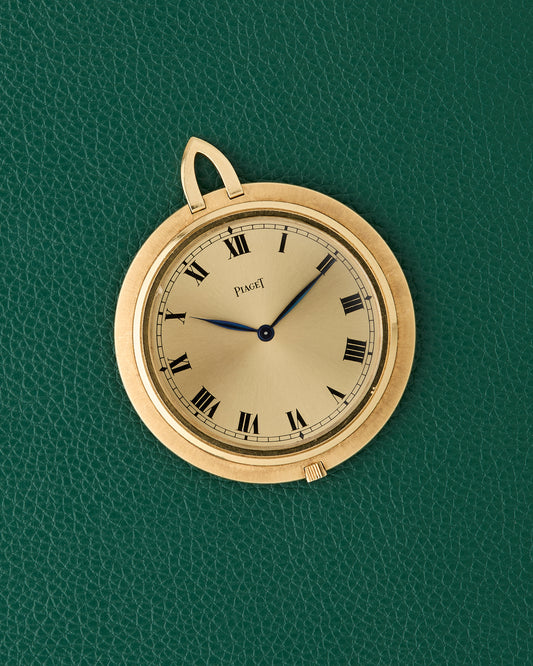 Piaget 18k Yellow Gold Roman Numerals Pocket Pendant Watch