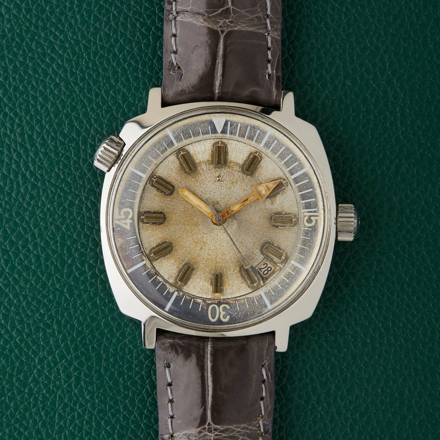 Zenith Super Sub Sea A3635 Vintage Diver Ghost Patina Dial