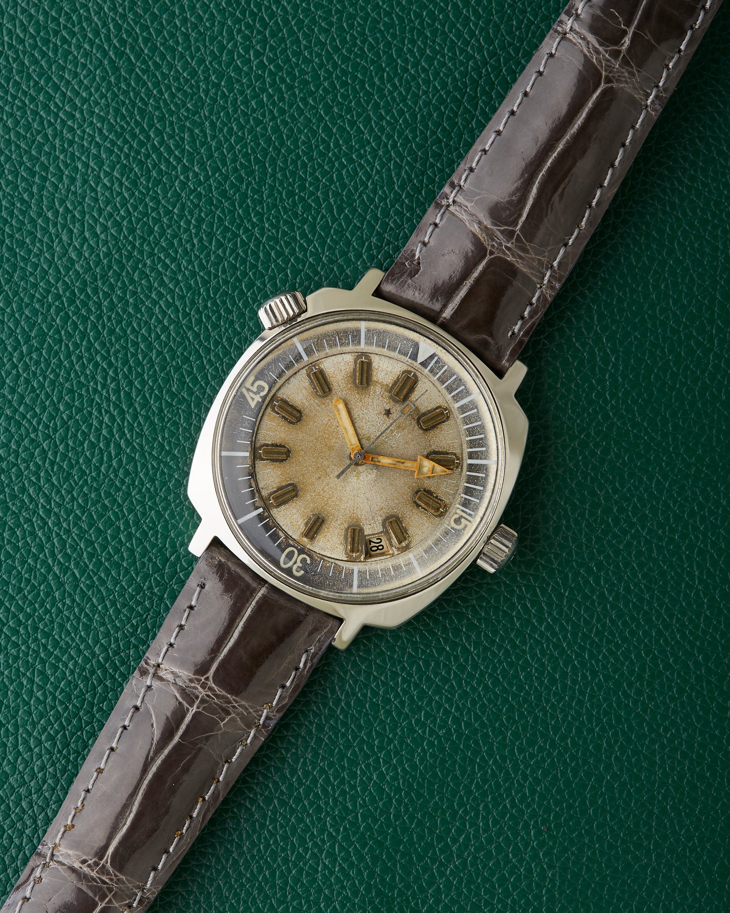Zenith Super Sub Sea A3635 Vintage Diver Ghost Patina Dial