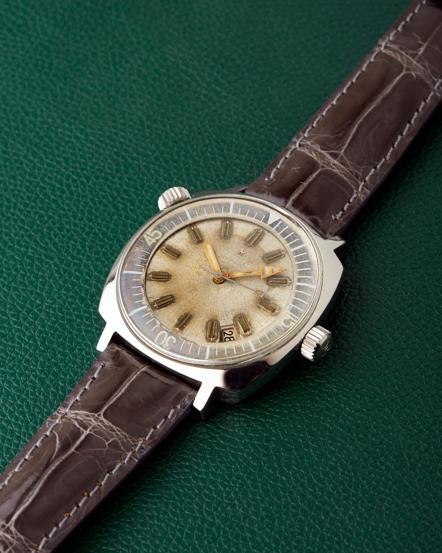 Zenith Super Sub Sea A3635 Vintage Diver Ghost Patina Dial