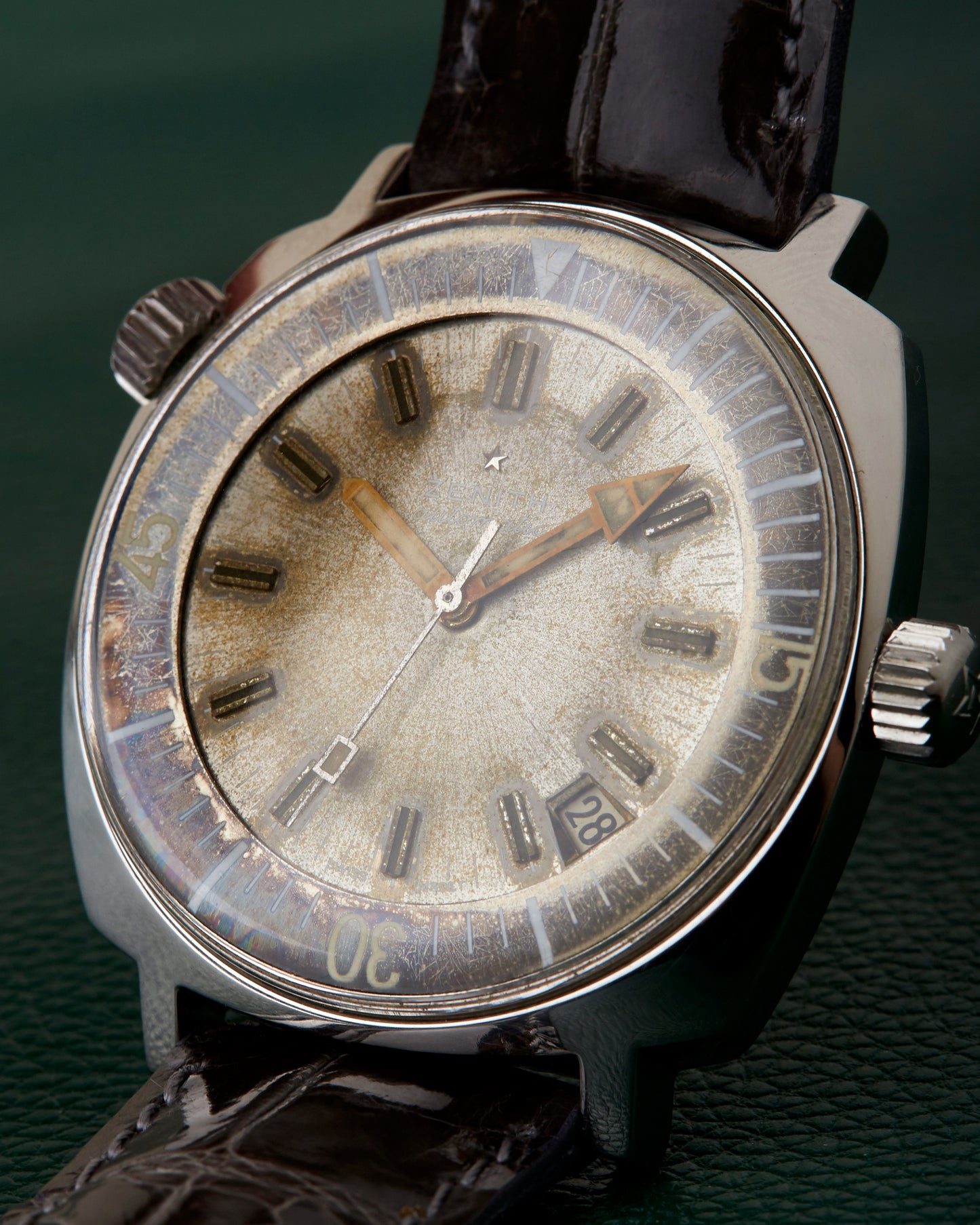 Zenith Super Sub Sea A3635 Vintage Diver Ghost Patina Dial