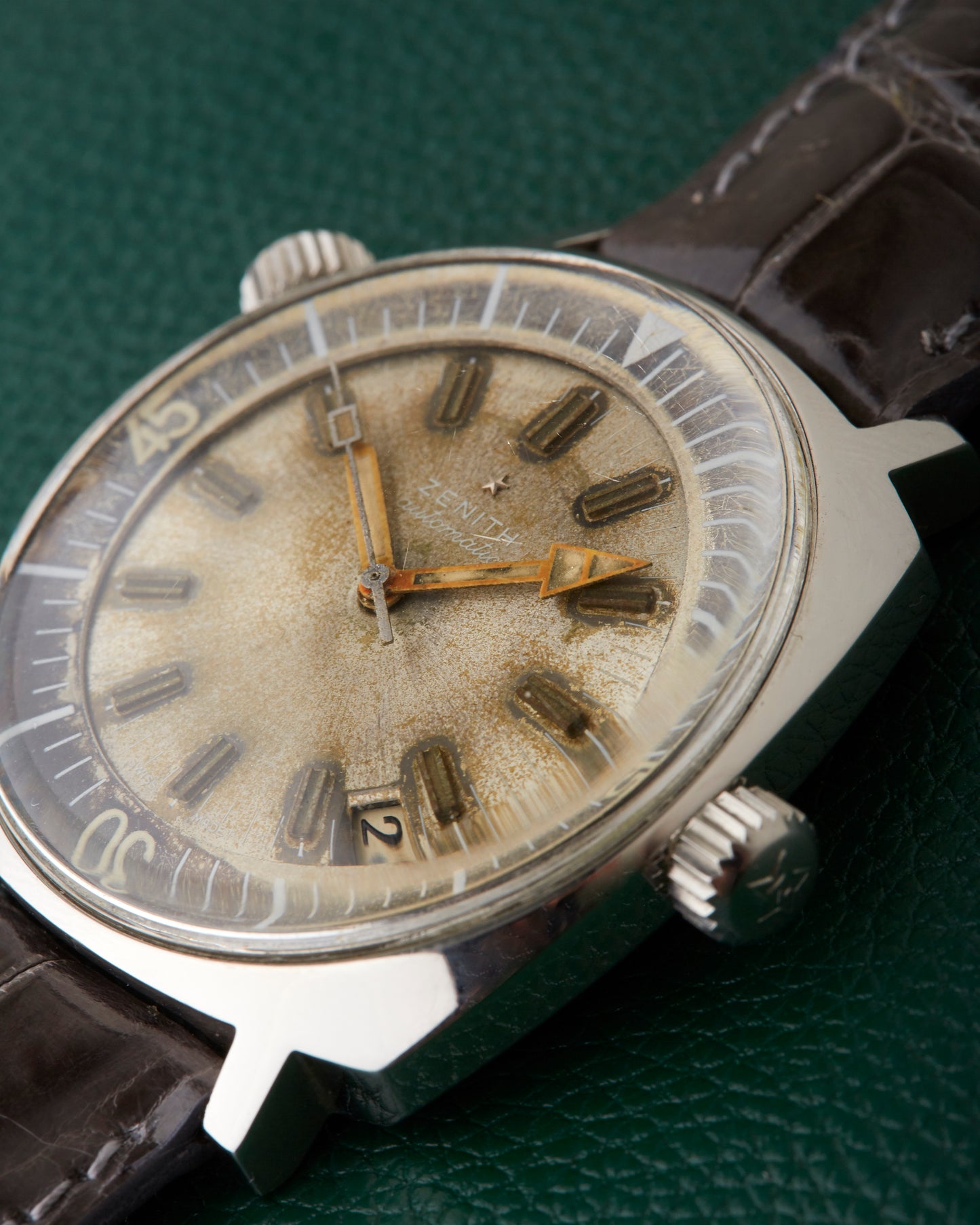 Zenith Super Sub Sea A3635 Vintage Diver Ghost Patina Dial