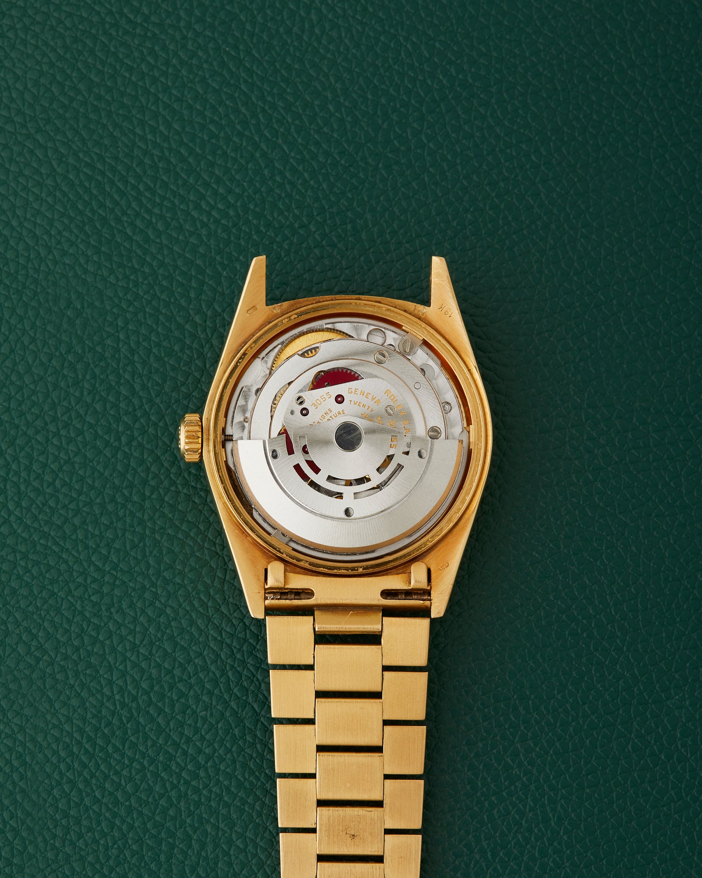 Rolex Day-Date 18078 Bark 18k Yellow Gold Bracelet Blue Dial 1985