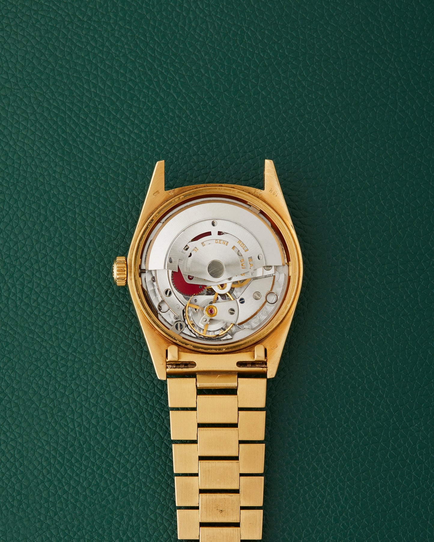 Rolex Day-Date 18078 Bark 18k Yellow Gold Bracelet Blue Dial 1985