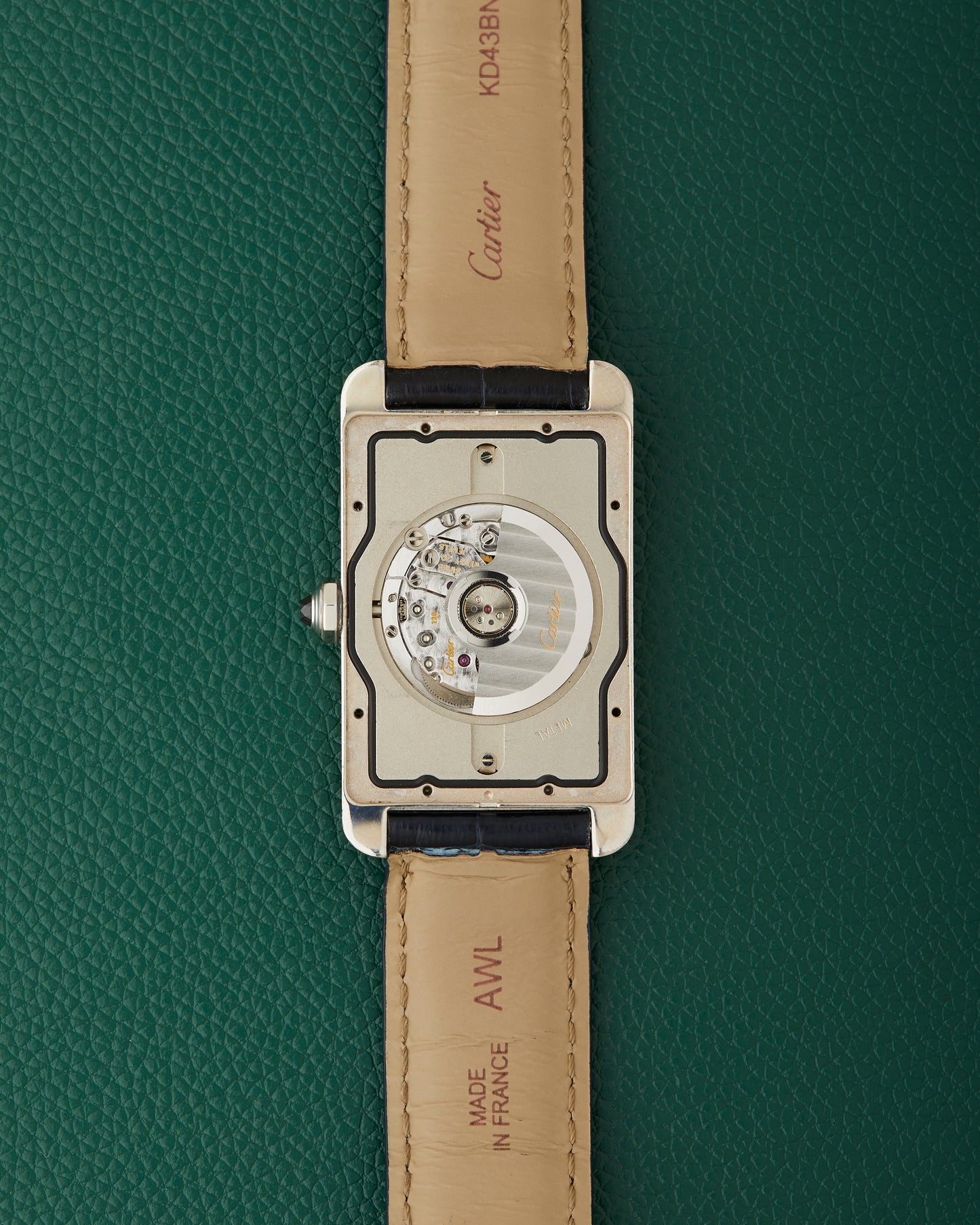 Cartier Tank Americaine 1741 White Gold 18k Cartier Strap & Buckle