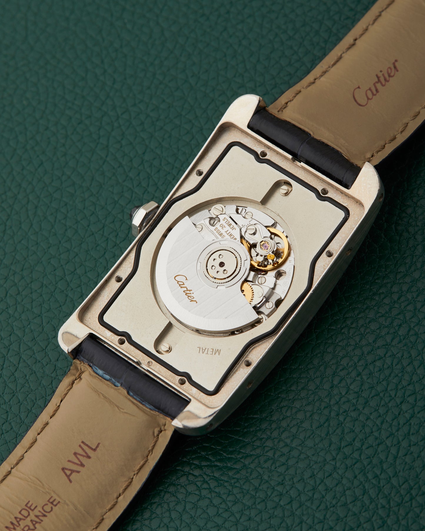 Cartier Tank Americaine 1741 White Gold 18k Cartier Strap & Buckle