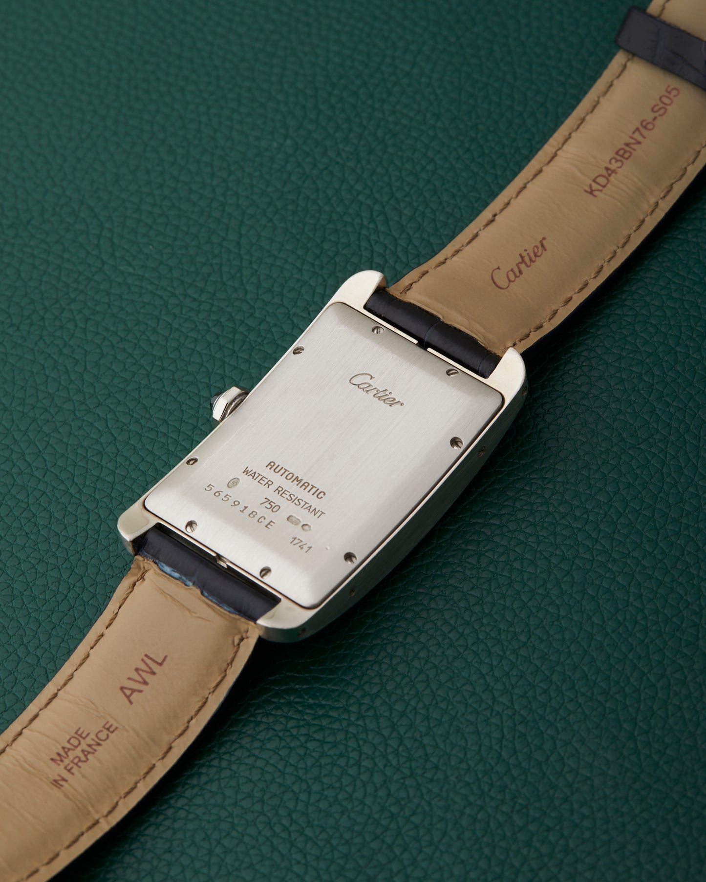 Cartier Tank Americaine 1741 White Gold 18k Cartier Strap & Buckle