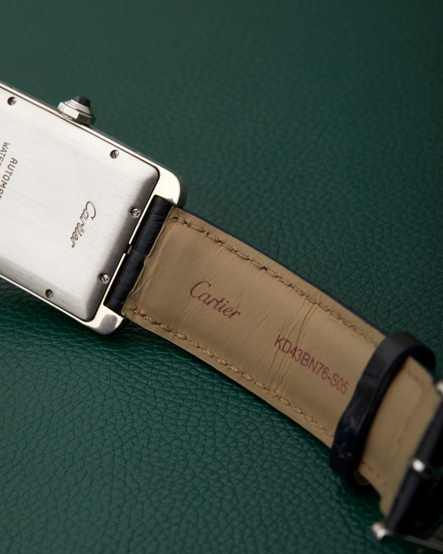 Cartier Tank Americaine 1741 White Gold 18k Cartier Strap & Buckle
