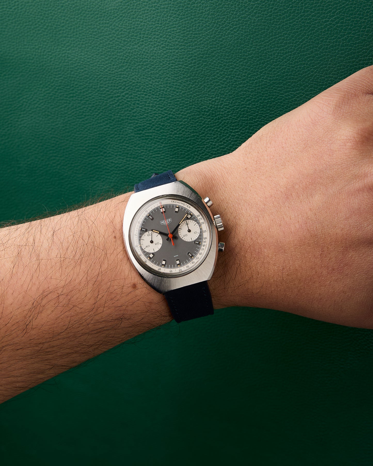 Heuer Ref.73373 Chronograph Evil Panda Grey Dial Tachymeter Vintage