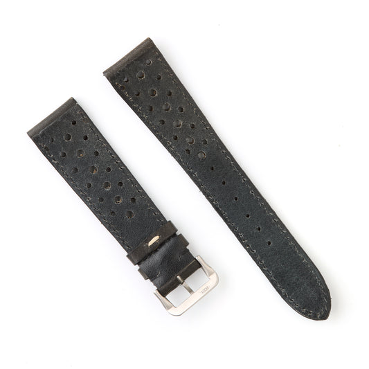Hatchling Vintage Inspired Rallye Watch Strap Band Black 20mm