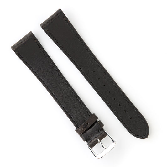 Hatchling Vintage Inspired Watch Strap Band Black 20mm-Extra Long