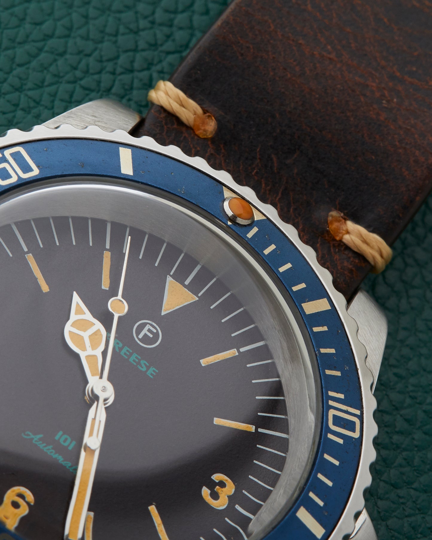 Freese 101 Dark Chocolate Dial Blue Bezel Simon Freese Watch