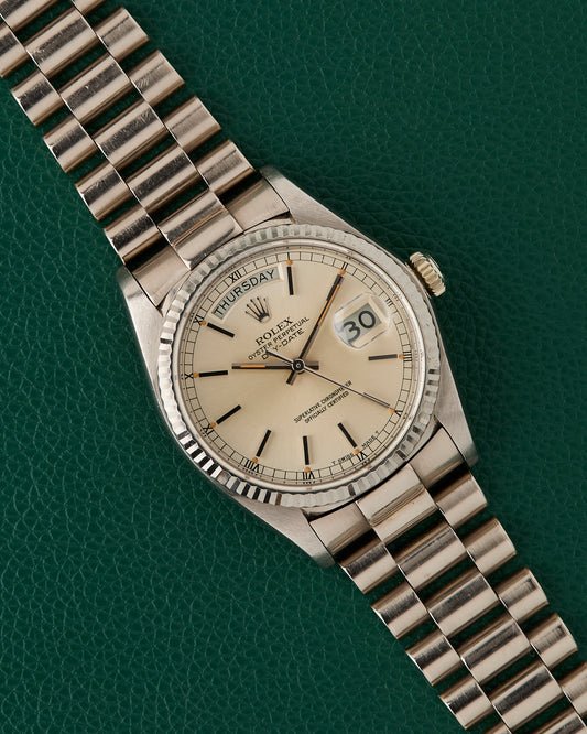 Rolex Day-Date 18039 White Gold 18k 36mm Japan President Bracelet Vintage 1978