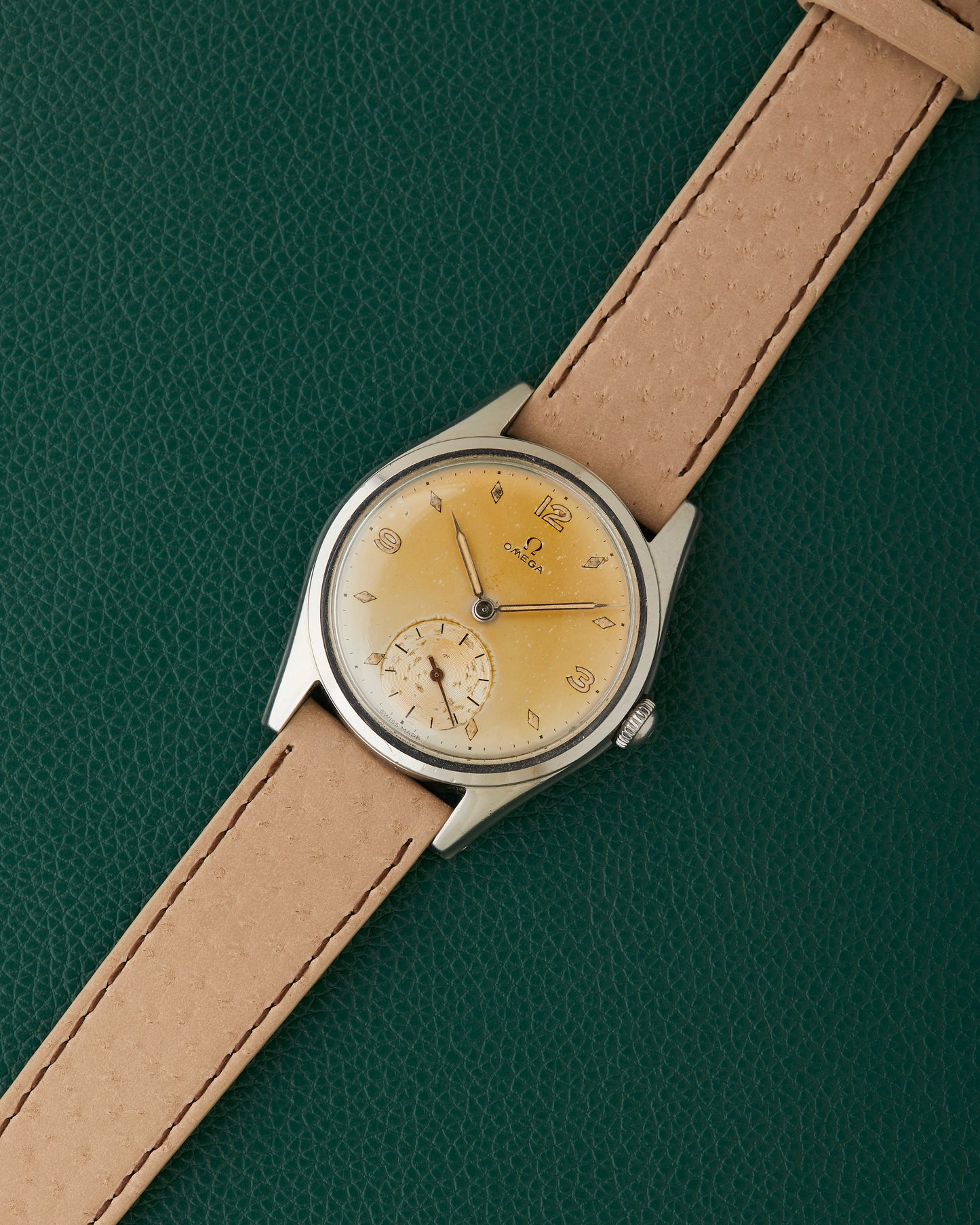 Omega 2536-10 Caramel Patina Dial Vintage Watch 1950