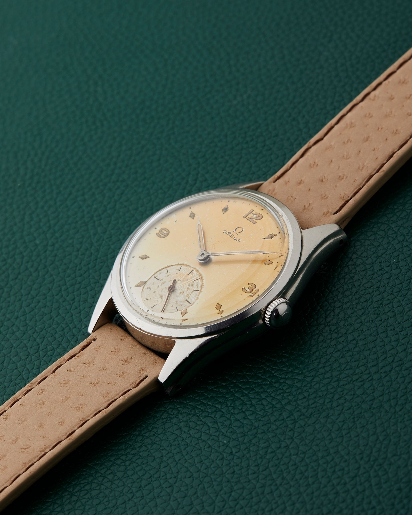 Omega 2536-10 Caramel Patina Dial Vintage Watch 1950
