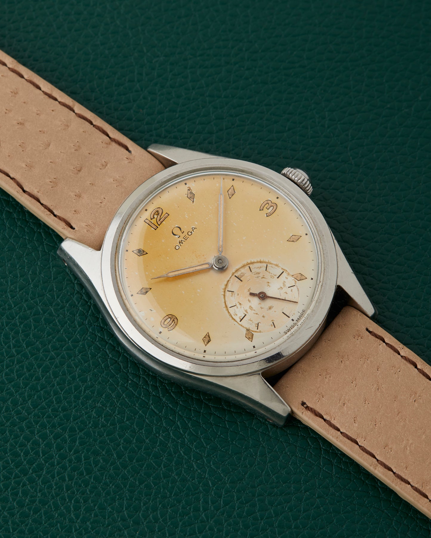 Omega 2536-10 Caramel Patina Dial Vintage Watch 1950